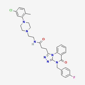 N-(2-(4-(5-chloro-2-methylphenyl)piperazin-1-yl)ethyl)-3-(4-(4-fluorobenzyl)-5-oxo-4,5-dihydro-[1,2,4]triazolo[4,3-a]quinazolin-1-yl)propanamide