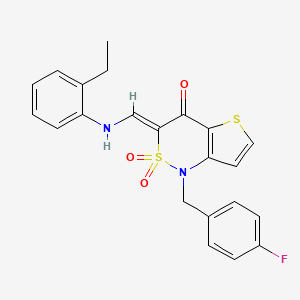 (Z)-3-(((2-ethylphenyl)amino)methylene)-1-(4-fluorobenzyl)-1H-thieno[3,2-c][1,2]thiazin-4(3H)-one 2,2-dioxide