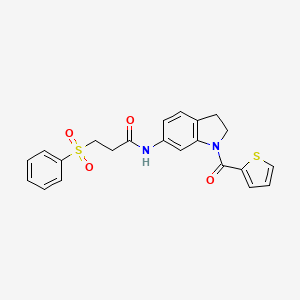 3-(phenylsulfonyl)-N-(1-(thiophene-2-carbonyl)indolin-6-yl)propanamide