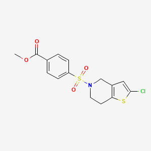 molecular formula C15H14ClNO4S2 B2780271 methyl 4-({2-chloro-4H,5H,6H,7H-thieno[3,2-c]pyridin-5-yl}sulfonyl)benzoate CAS No. 2097920-20-0
