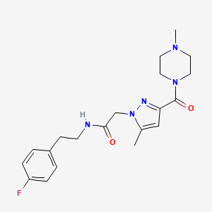 N-(4-fluorophenethyl)-2-(5-methyl-3-(4-methylpiperazine-1-carbonyl)-1H-pyrazol-1-yl)acetamide
