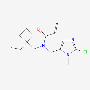 molecular formula C15H22ClN3O B2780277 N-[(2-Chloro-3-methylimidazol-4-yl)methyl]-N-[(1-ethylcyclobutyl)methyl]prop-2-enamide CAS No. 2411223-71-5