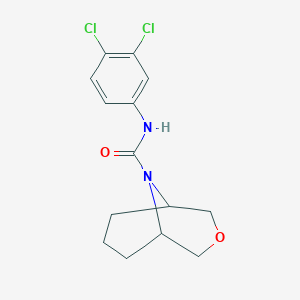 molecular formula C14H16Cl2N2O2 B2780284 N-(3,4-dichlorophenyl)-3-oxa-9-azabicyclo[3.3.1]nonane-9-carboxamide CAS No. 1421466-04-7