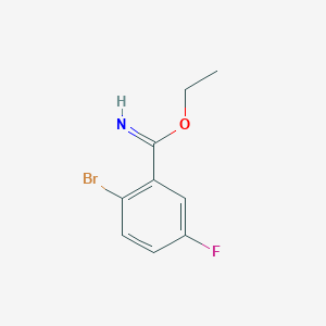 molecular formula C9H9BrFNO B2780289 Ethyl 2-bromo-5-fluorobenzimidate CAS No. 1260849-11-3