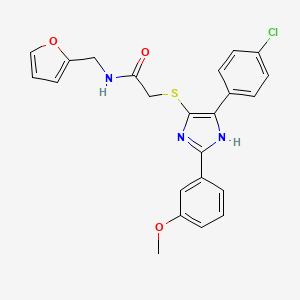 molecular formula C23H20ClN3O3S B2780291 2-{[5-(4-chlorophenyl)-2-(3-methoxyphenyl)-1H-imidazol-4-yl]sulfanyl}-N-[(furan-2-yl)methyl]acetamide CAS No. 901234-67-1