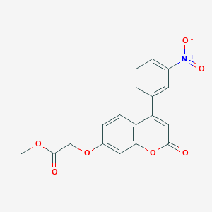 molecular formula C18H13NO7 B2780311 methyl {[4-(3-nitrophenyl)-2-oxo-2H-chromen-7-yl]oxy}acetate CAS No. 300839-85-4