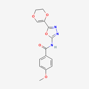 N-(5-(5,6-dihydro-1,4-dioxin-2-yl)-1,3,4-oxadiazol-2-yl)-4-methoxybenzamide