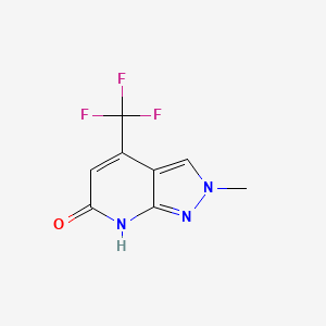 molecular formula C8H6F3N3O B2780316 2-Methyl-4-(trifluoromethyl)-2H-pyrazolo[3,4-b]pyridin-6(7H)-one CAS No. 92736-40-8