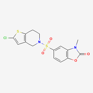 5-((2-chloro-6,7-dihydrothieno[3,2-c]pyridin-5(4H)-yl)sulfonyl)-3-methylbenzo[d]oxazol-2(3H)-one