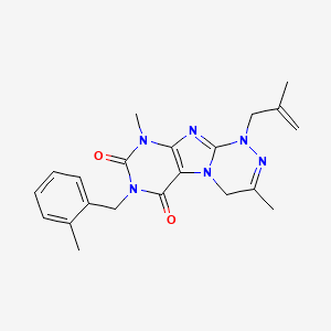 molecular formula C21H24N6O2 B2780326 3,9-dimethyl-1-(2-methylallyl)-7-(2-methylbenzyl)-1,4-dihydro-[1,2,4]triazino[3,4-f]purine-6,8(7H,9H)-dione CAS No. 919028-14-1