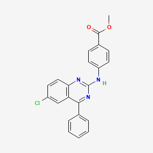 molecular formula C22H16ClN3O2 B2780346 Methyl 4-[(6-chloro-4-phenylquinazolin-2-yl)amino]benzoate CAS No. 330202-19-2