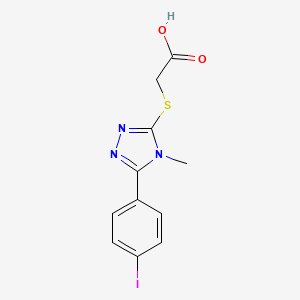 B2780355 2-[[5-(4-Iodophenyl)-4-methyl-1,2,4-triazol-3-yl]sulfanyl]acetic acid CAS No. 1556874-60-2