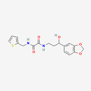 molecular formula C17H18N2O5S B2780400 N-[3-(2H-1,3-benzodioxol-5-yl)-3-hydroxypropyl]-N'-[(thiophen-2-yl)methyl]ethanediamide CAS No. 1421456-93-0