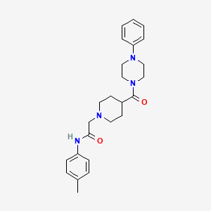 molecular formula C25H32N4O2 B2780403 N-(4-methylphenyl)-2-[4-(4-phenylpiperazine-1-carbonyl)piperidin-1-yl]acetamide CAS No. 941969-93-3