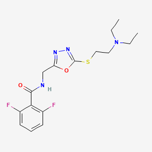molecular formula C16H20F2N4O2S B2780408 N-((5-((2-(diethylamino)ethyl)thio)-1,3,4-oxadiazol-2-yl)methyl)-2,6-difluorobenzamide CAS No. 941943-99-3