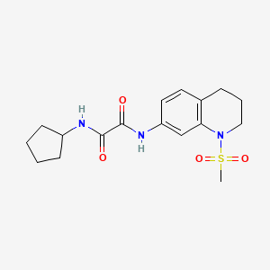 molecular formula C17H23N3O4S B2780421 N-cyclopentyl-N'-(1-methanesulfonyl-1,2,3,4-tetrahydroquinolin-7-yl)ethanediamide CAS No. 941893-97-6