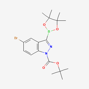 molecular formula C18H24BBrN2O4 B2780433 tert-Butyl 5-bromo-3-(tetramethyl-1,3,2-dioxaborolan-2-yl)indazole-1-carboxylate CAS No. 2377607-49-1