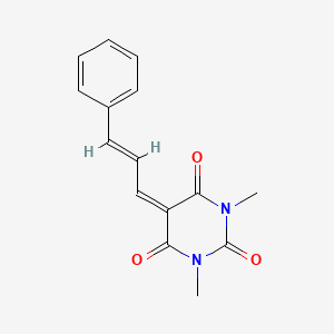 molecular formula C15H14N2O3 B2780436 1,3-Dimethyl-5-(3-phenyl-allylidene)-pyrimidine-2,4,6-trione CAS No. 115984-23-1