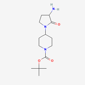 molecular formula C14H25N3O3 B2780459 Tert-butyl 4-(3-amino-2-oxopyrrolidin-1-yl)piperidine-1-carboxylate CAS No. 2361636-33-9