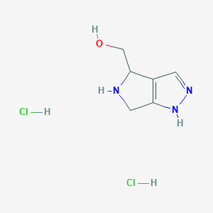molecular formula C6H11Cl2N3O B2780476 {2H,4H,5H,6H-pyrrolo[3,4-c]pyrazol-4-yl}methanol dihydrochloride CAS No. 2173999-48-7