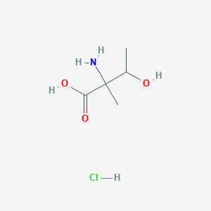molecular formula C5H12ClNO3 B2780493 2-Amino-3-hydroxy-2-methylbutanoic acid hydrochloride CAS No. 2089255-48-9