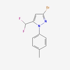 molecular formula C11H9BrF2N2 B2780528 3-Bromo-5-(difluoromethyl)-1-(4-methylphenyl)pyrazole CAS No. 2248380-44-9
