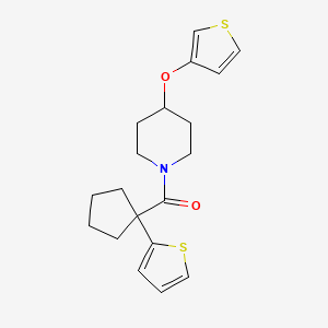 (1-(Thiophen-2-yl)cyclopentyl)(4-(thiophen-3-yloxy)piperidin-1-yl)methanone