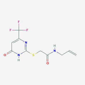 molecular formula C10H10F3N3O2S B2780548 N-allyl-2-((6-oxo-4-(trifluoromethyl)-1,6-dihydropyrimidin-2-yl)thio)acetamide CAS No. 899990-91-1