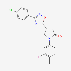 4-[3-(4-Chlorophenyl)-1,2,4-oxadiazol-5-yl]-1-(3-fluoro-4-methylphenyl)pyrrolidin-2-one
