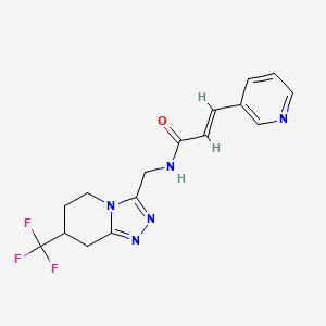 (E)-3-(pyridin-3-yl)-N-((7-(trifluoromethyl)-5,6,7,8-tetrahydro-[1,2,4]triazolo[4,3-a]pyridin-3-yl)methyl)acrylamide