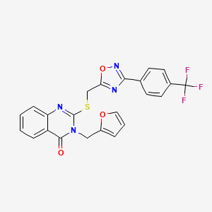 3-(furan-2-ylmethyl)-2-(((3-(4-(trifluoromethyl)phenyl)-1,2,4-oxadiazol-5-yl)methyl)thio)quinazolin-4(3H)-one