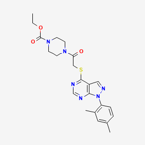 ethyl 4-(2-((1-(2,4-dimethylphenyl)-1H-pyrazolo[3,4-d]pyrimidin-4-yl)thio)acetyl)piperazine-1-carboxylate