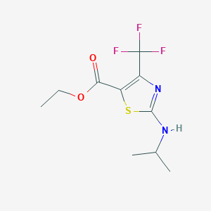 molecular formula C10H13F3N2O2S B2780618 Ethyl 2-(propan-2-ylamino)-4-(trifluoromethyl)-1,3-thiazole-5-carboxylate CAS No. 135026-49-2