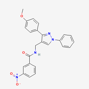 molecular formula C24H20N4O4 B2780646 N-{[3-(4-methoxyphenyl)-1-phenyl-1H-pyrazol-4-yl]methyl}-3-nitrobenzamide CAS No. 956049-07-3