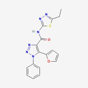 molecular formula C17H14N6O2S B2780659 N-(5-ethyl-1,3,4-thiadiazol-2-yl)-5-(furan-2-yl)-1-phenyl-1H-1,2,3-triazole-4-carboxamide CAS No. 950247-99-1