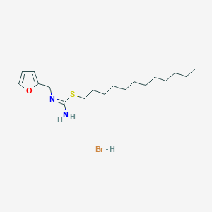 molecular formula C18H33BrN2OS B2780676 N'-(furan-2-ylmethyl)(dodecylsulfanyl)methanimidamide hydrobromide CAS No. 1221728-83-1