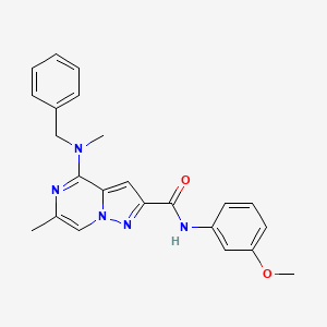 4-[benzyl(methyl)amino]-N-(3-methoxyphenyl)-6-methylpyrazolo[1,5-a]pyrazine-2-carboxamide