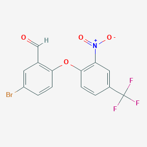 5-Bromo-2-[2-nitro-4-(trifluoromethyl)phenoxy]benzaldehyde