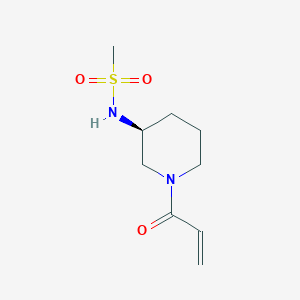 molecular formula C9H16N2O3S B2780710 N-[(3S)-1-Prop-2-enoylpiperidin-3-yl]methanesulfonamide CAS No. 2361608-52-6