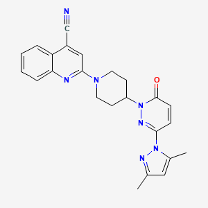 2-[4-[3-(3,5-Dimethylpyrazol-1-yl)-6-oxopyridazin-1-yl]piperidin-1-yl]quinoline-4-carbonitrile