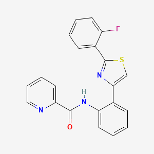molecular formula C21H14FN3OS B2780714 N-(2-(2-(2-fluorophenyl)thiazol-4-yl)phenyl)picolinamide CAS No. 1706222-04-9