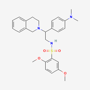 molecular formula C27H33N3O4S B2780717 N-{2-[4-(dimethylamino)phenyl]-2-(1,2,3,4-tetrahydroisoquinolin-2-yl)ethyl}-2,5-dimethoxybenzene-1-sulfonamide CAS No. 946245-10-9