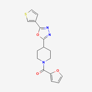 Furan-2-yl(4-(5-(thiophen-3-yl)-1,3,4-oxadiazol-2-yl)piperidin-1-yl)methanone