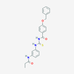 molecular formula C24H23N3O3S B278072 N-{3-[({[4-(benzyloxy)benzoyl]amino}carbothioyl)amino]phenyl}propanamide 