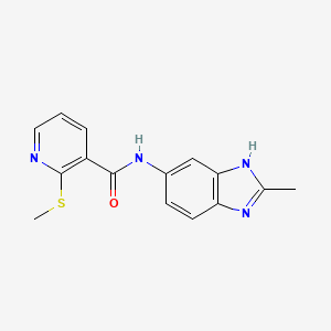 N-(2-methyl-1H-1,3-benzodiazol-5-yl)-2-(methylsulfanyl)pyridine-3-carboxamide