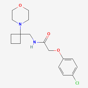 molecular formula C17H23ClN2O3 B2780723 2-(4-chlorophenoxy)-N-{[1-(morpholin-4-yl)cyclobutyl]methyl}acetamide CAS No. 2380069-81-6