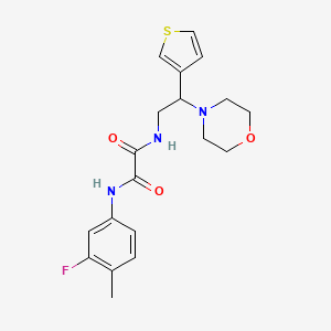 molecular formula C19H22FN3O3S B2780724 N'-(3-fluoro-4-methylphenyl)-N-[2-(morpholin-4-yl)-2-(thiophen-3-yl)ethyl]ethanediamide CAS No. 946355-98-2