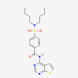 4-(N,N-dibutylsulfamoyl)-N-(thieno[2,3-d]pyrimidin-4-yl)benzamide
