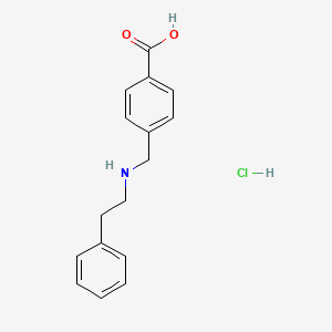 molecular formula C16H18ClNO2 B2780729 4-((Phenethylamino)methyl)benzoic acid hydrochloride CAS No. 1158314-82-9