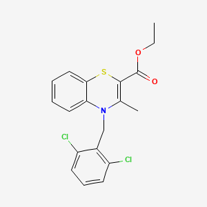 molecular formula C19H17Cl2NO2S B2780753 ethyl 4-(2,6-dichlorobenzyl)-3-methyl-4H-1,4-benzothiazine-2-carboxylate CAS No. 339098-15-6